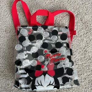 Minnie Mouse Clear Backpack - Black and Red
